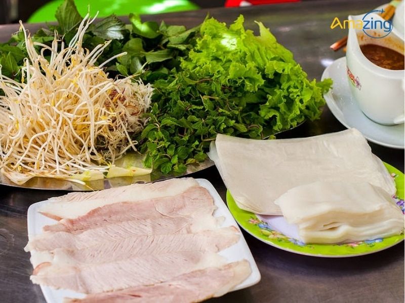 Bánh tráng cuốn thịt heo Trần Đà Nẵng